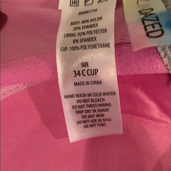 NWT SunDazed Nixie Silver Metallic Bikini Top Bra Sized 32C 32D or 34C Halter - Picture 7 of 8